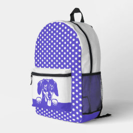 Niedliche Dackel und Polka Dots Bedruckter Rucksack
