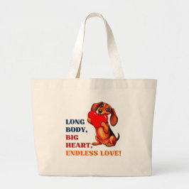 Niedliche Dackel Valentinstag Herzstück Lover Dog Jumbo Stoffbeutel