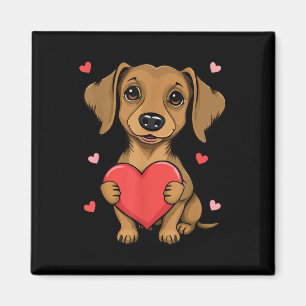 Niedliche Dackel Valentinstag Herzstück Lover Hund Magnet