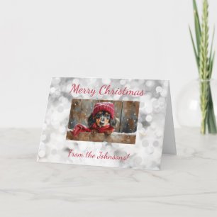 Niedliche Dackel Weihnachtskarte Ankündigung