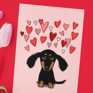 Niedliche Dackel Welpen Hund Valentinstag Liebe Feiertagskarte