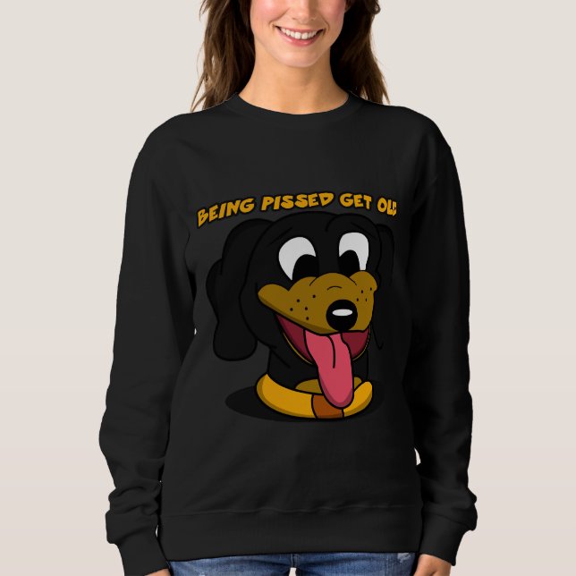 Niedliche Dackel Will nicht, alte Funny Id zu werd Sweatshirt (Vorderseite)