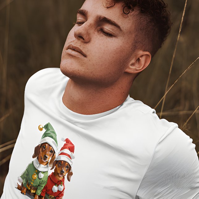 Niedliche Dackeln zu Weihnachten T-Shirt (Von Creator hochgeladen)