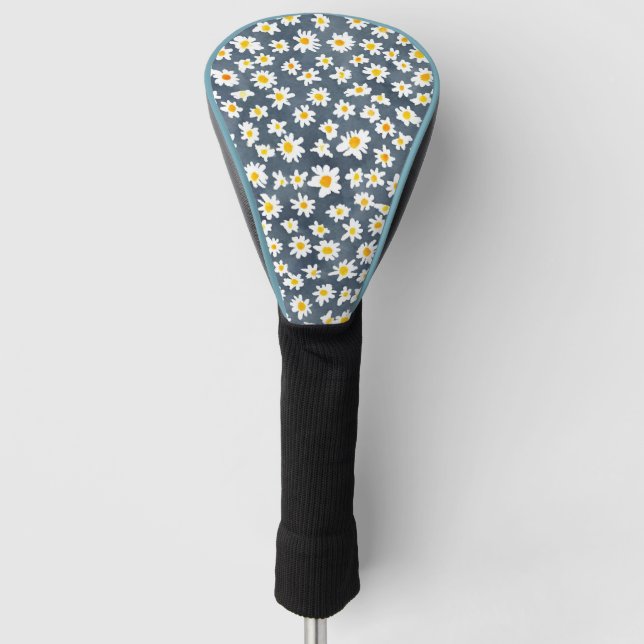 Niedliche Daisy-Blume Botanisches Muster in Gradie Golf Headcover (Vorderseite)