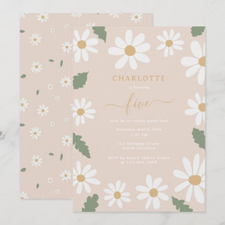 Niedliche Daisy Blume Geburtstagsparty Girl Pink Einladung