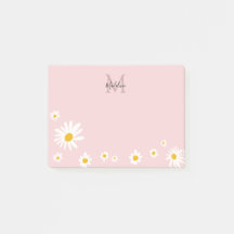 Niedliche Daisy Blume Rosa Modernes Monogramm