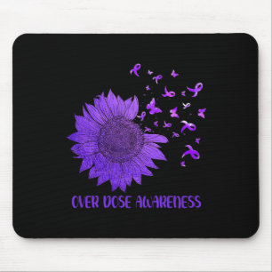 Niedliche Daisy Butterfliegen Lila Ribbon-Überdosi Mousepad