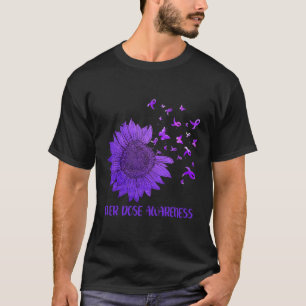 Niedliche Daisy Butterfliegen Lila Ribbon-Überdosi T-Shirt