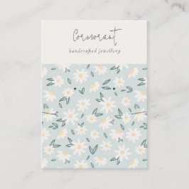 Niedliche Daisy Flora Aqua Blue Script verräusst N Visitenkarte
