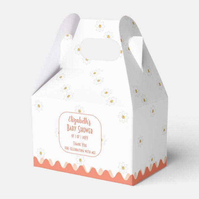Niedliche Daisy Floral Baby Dusche Geschenkschachtel (Vorderseite)