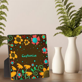 Niedliche Daisy Yellow Fun Floral Whimsical indivi Fotoplatte