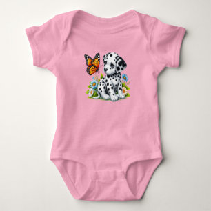 Niedliche Dalmatiner- und Schmetterlingsfreunde Baby Strampler