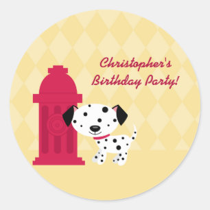 Niedliche dalmation runder aufkleber