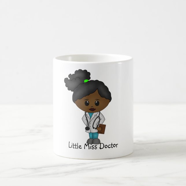 Niedliche Dame Doktor Mug - Schwarzes/Afrikaner Tasse (Mittel)