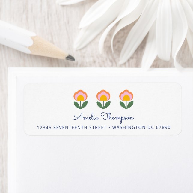 Niedliche dänische Blume in Blue Custom Rücksendea (Insitu)