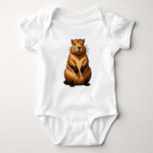 Niedliche Darstellung der Capybara-Nagetiere Baby Strampler