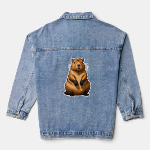 Niedliche Darstellung der Capybara-Nagetiere Jeansjacke