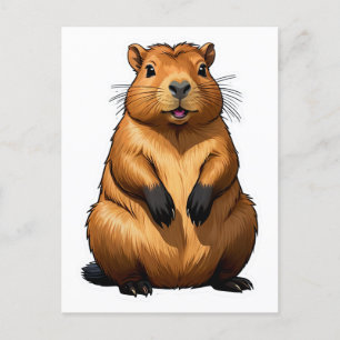 Niedliche Darstellung der Capybara-Nagetiere Postkarte