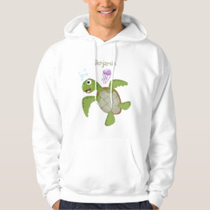 Niedliche Darstellung der Meeresschildkröte "Happy Hoodie