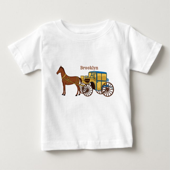 Niedliche Darstellung der Pferde und der königlich Baby T-shirt (Vorderseite)
