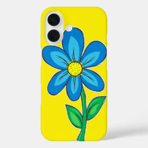 Niedliche Darstellung der Retro-Blume Zeichnend iPhone 16 Hülle