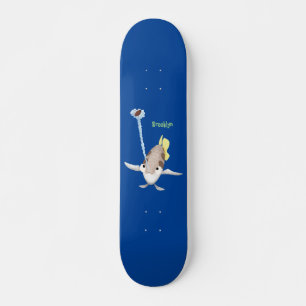 Niedliche Darstellung des Cartoon Archerfish Skateboard