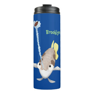 Niedliche Darstellung des Cartoon Archerfish Thermosbecher