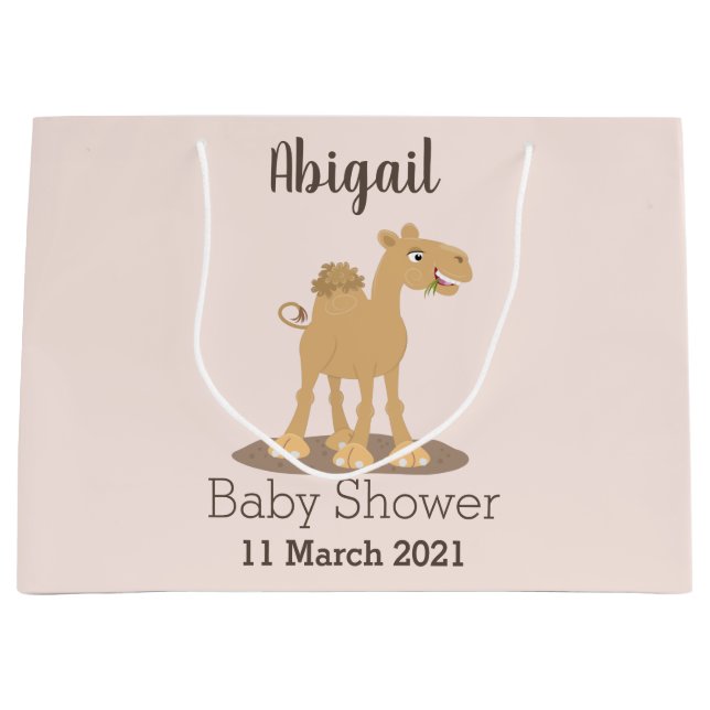 Niedliche Darstellung des Cartoon auf dem Kamel Große Geschenktüte (Vorderseite)