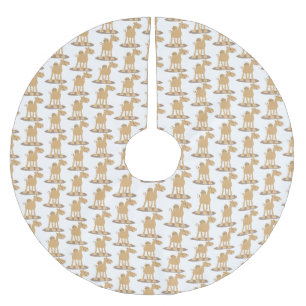 Niedliche Darstellung des Cartoon auf dem Kamel Polyester Weihnachtsbaumdecke