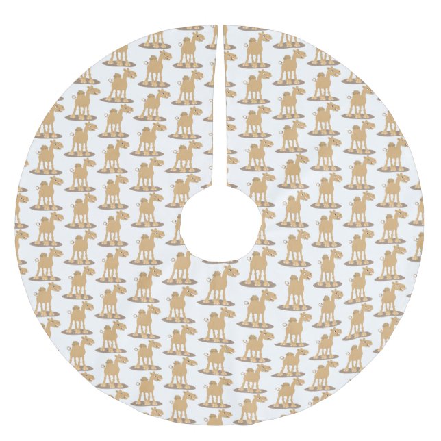 Niedliche Darstellung des Cartoon auf dem Kamel Polyester Weihnachtsbaumdecke (Vorderseite)