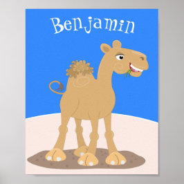 Niedliche Darstellung des Cartoon auf dem Kamel Poster
