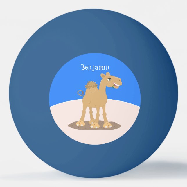 Niedliche Darstellung des Cartoon auf dem Kamel Tischtennisball (Vorderseite)