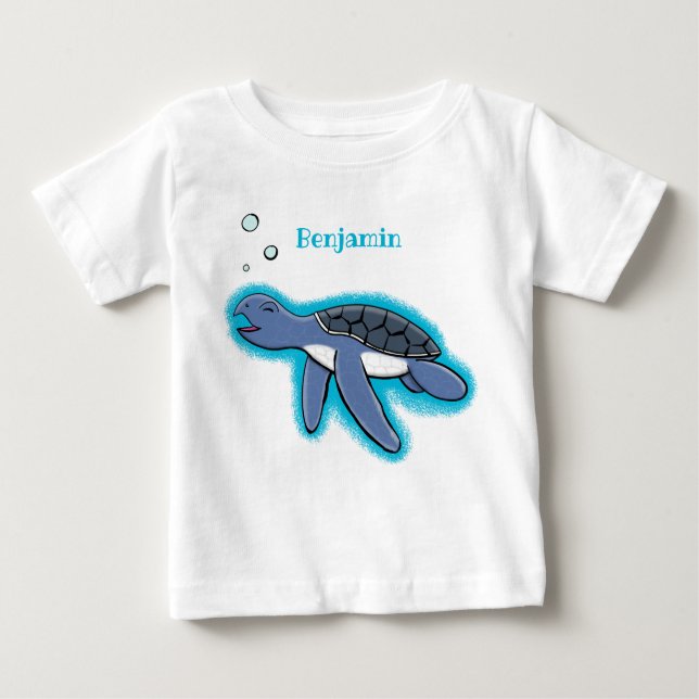 Niedliche Darstellung des Cartoon der Meeresschild Baby T-shirt (Vorderseite)