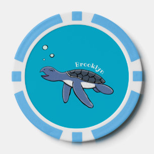 Niedliche Darstellung des Cartoon der Meeresschild Pokerchips
