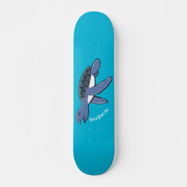 Niedliche Darstellung des Cartoon der Meeresschild Skateboard (Vorne)