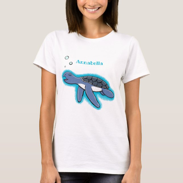 Niedliche Darstellung des Cartoon der Meeresschild T-Shirt (Vorderseite)