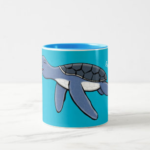 Niedliche Darstellung des Cartoon der Meeresschild Zweifarbige Tasse