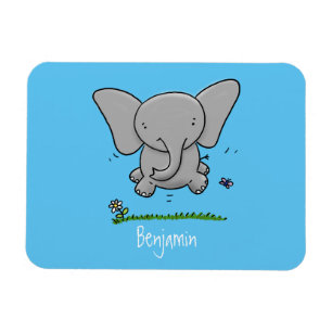 Niedliche Darstellung des Cartoon eines Babyelefon Magnet