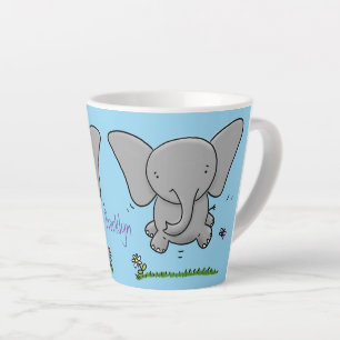Niedliche Darstellung des Cartoon eines Babyelefon Milchtasse