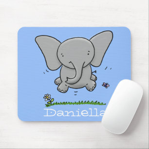 Niedliche Darstellung des Cartoon eines Babyelefon Mousepad