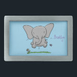 Niedliche Darstellung des Cartoon eines Babyelefon Rechteckige Gürtelschnalle<br><div class="desc">Dieses lustige Design zeichnet sich durch das niedliche Springen des Elefanten im Cartoon-Stil aus. Zeig etwas Liebe!</div>