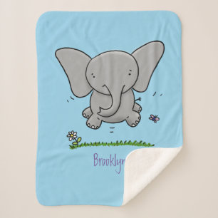Niedliche Darstellung des Cartoon eines Babyelefon Sherpadecke
