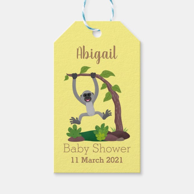 Niedliche Darstellung des Cartoon "glücklicher gib Geschenkanhänger (Vorderseite)