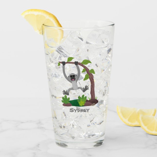 Niedliche Darstellung des Cartoon "glücklicher gib Glas (Vorderseite Ice)