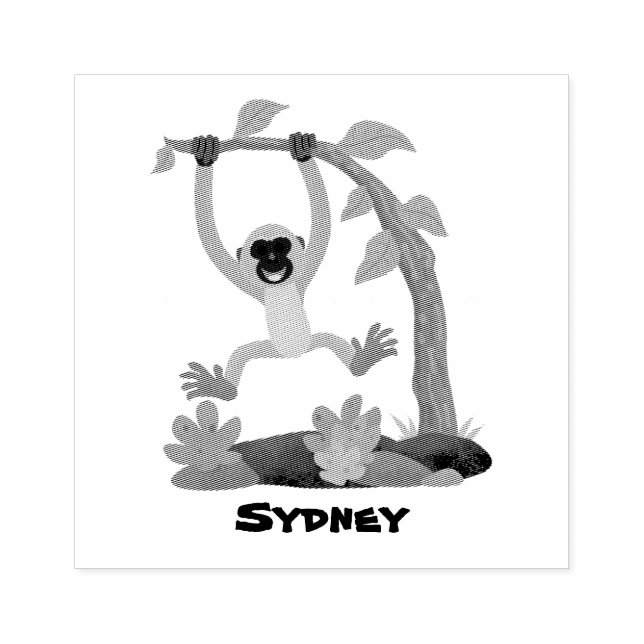 Niedliche Darstellung des Cartoon "glücklicher gib Gummistempel (Prägung)