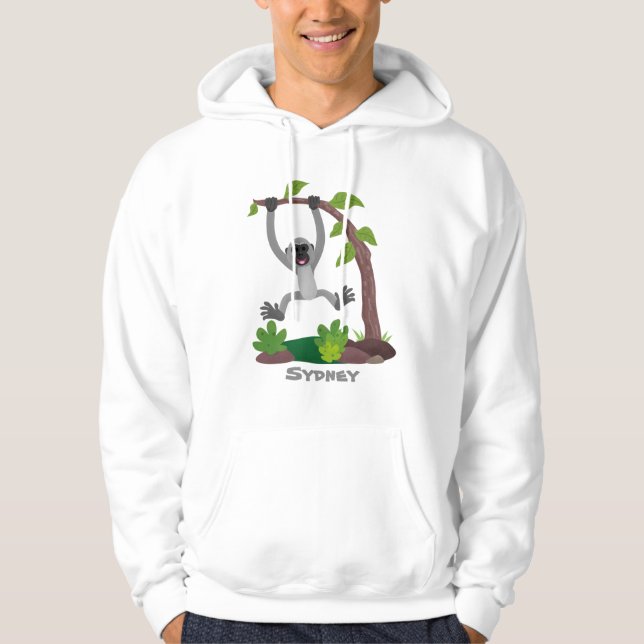 Niedliche Darstellung des Cartoon "glücklicher gib Hoodie (Vorderseite)