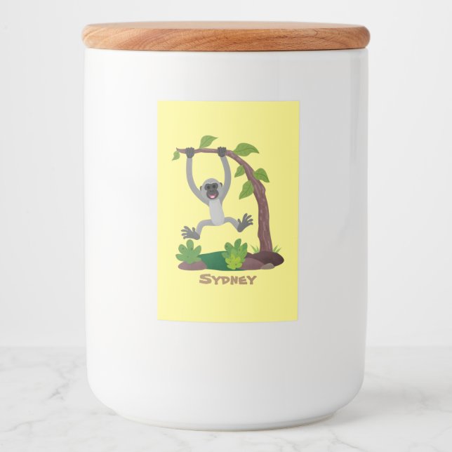 Niedliche Darstellung des Cartoon "glücklicher gib Lebensmitteletikett (Vorderseite)