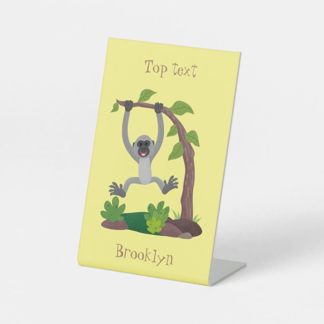 Niedliche Darstellung des Cartoon "glücklicher gib Sockelschild (Vorderseite)