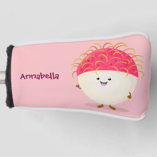 Niedliche Darstellung des Cartoon in Rosa Golf Headcover (Vorderseite)