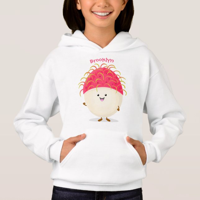 Niedliche Darstellung des Cartoon in Rosa Hoodie (Vorderseite)